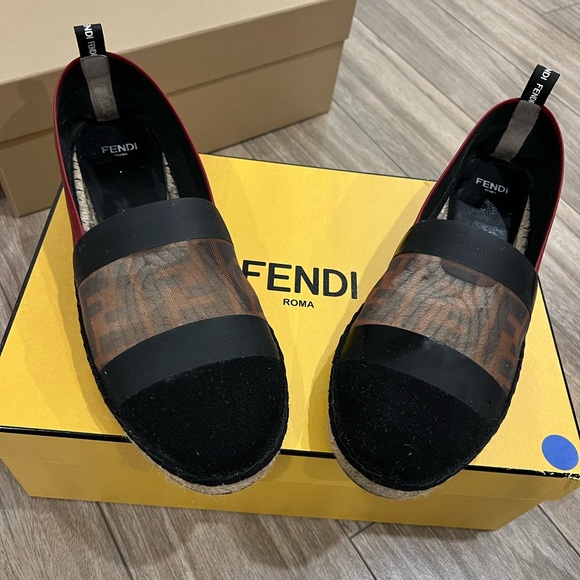 Fendi Zucca FF Logo Colorblock Pattern Espadrilles - Picture 2 of 6
